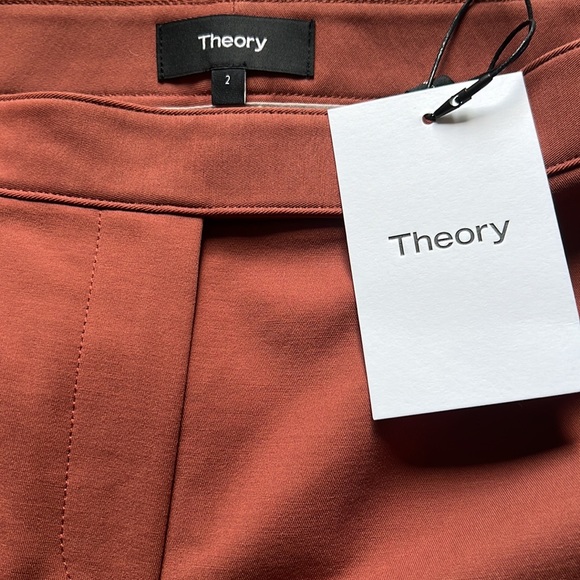NWT Theory Double Stretch Crop Pant in Cognac - Picture 4 of 8